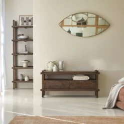 Arko 2 Drawer TV Stand In Solid Mango Wood 120 Cm Ref. 6280