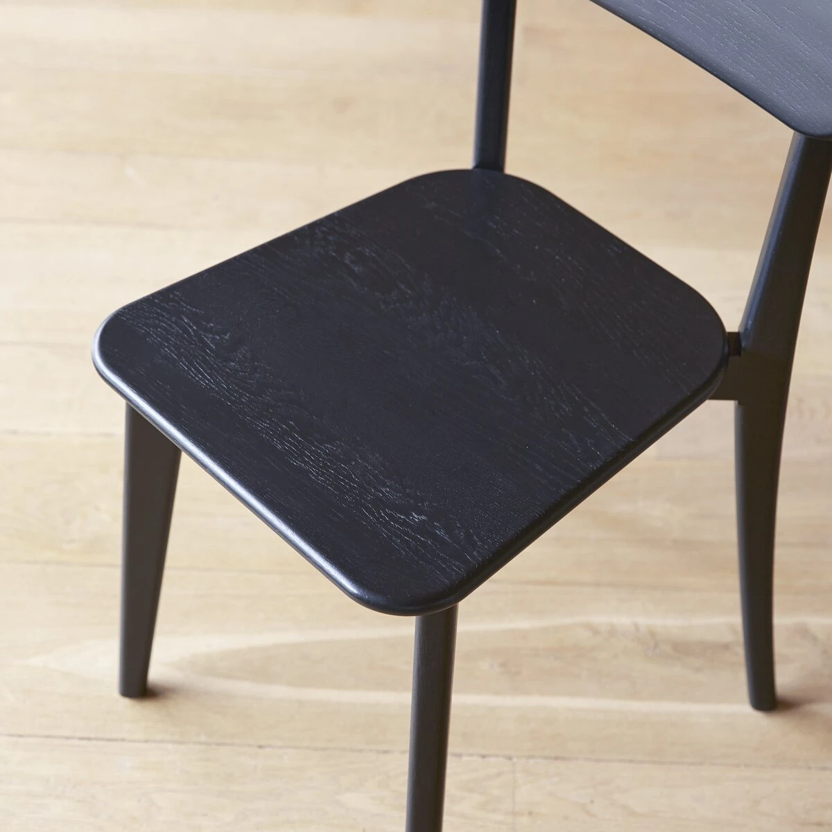 Abel Set Of 2 Black Solid Oak Chairs Ref. 6467 5 Abel Set Of 2 Black Solid Oak Chairs Ref. 6467 - Image 3