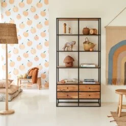 Agra Kids Bookcase In Solid Acacia And Metal Ref. 5456