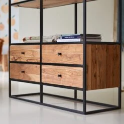 Agra Kids Bookcase In Solid Acacia And Metal Ref. 5456 -Tikamoon 1200 1200 agra kids bookcase in solid acacia and metal 4