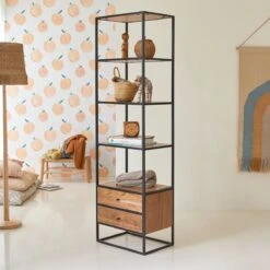 Agra Kids Solid Acacia And Metal Shelving Unit Ref. 5457 -Tikamoon 1200 1200 agra kids solid acacia and metal shelving unit 3