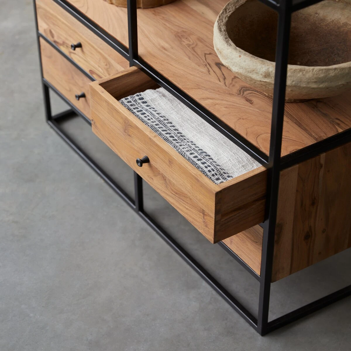 Agra Solid Acacia And Metal Bookcase Ref. 2582 9 Agra Solid Acacia And Metal Bookcase Ref. 2582 - Image 7