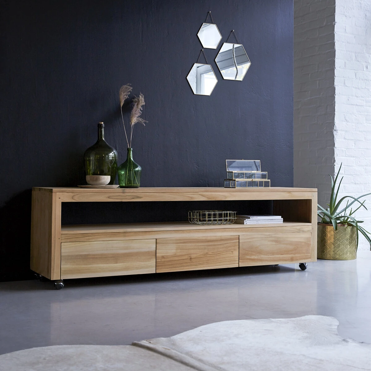 Anoa Solid Teak TV Stand 180 Cm Ref. 2707 9 Anoa Solid Teak TV Stand 180 Cm Ref. 2707 - Image 7