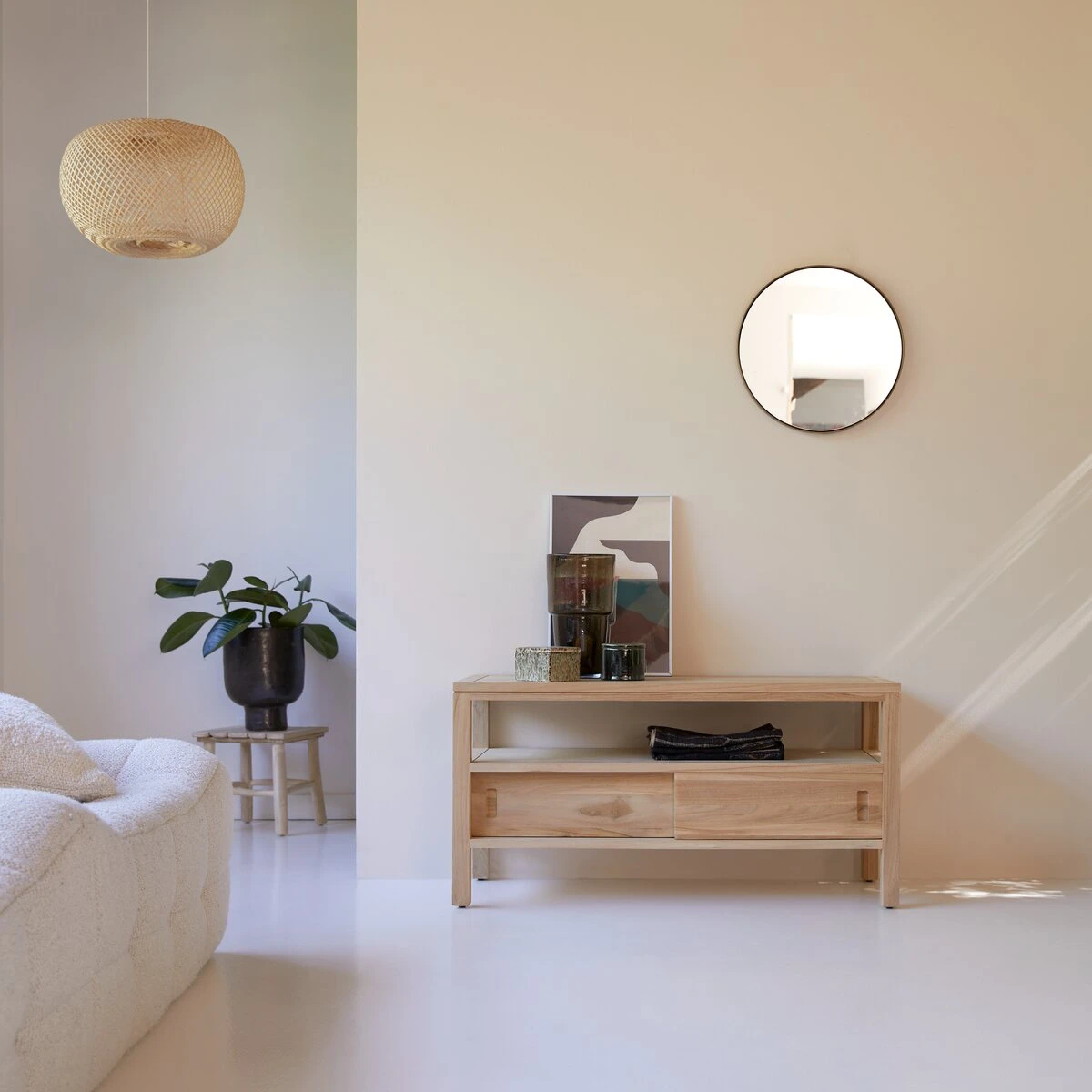 Anton Solid Teak TV Stand 100 Cm Ref. 2367 3 Anton Solid Teak TV Stand 100 Cm Ref. 2367