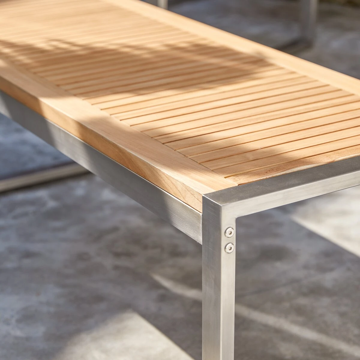 Arno Solid Teak And Stainless Steel Garden Bench Ref. 2130 7 Arno Solid Teak And Stainless Steel Garden Bench Ref. 2130 - Image 5