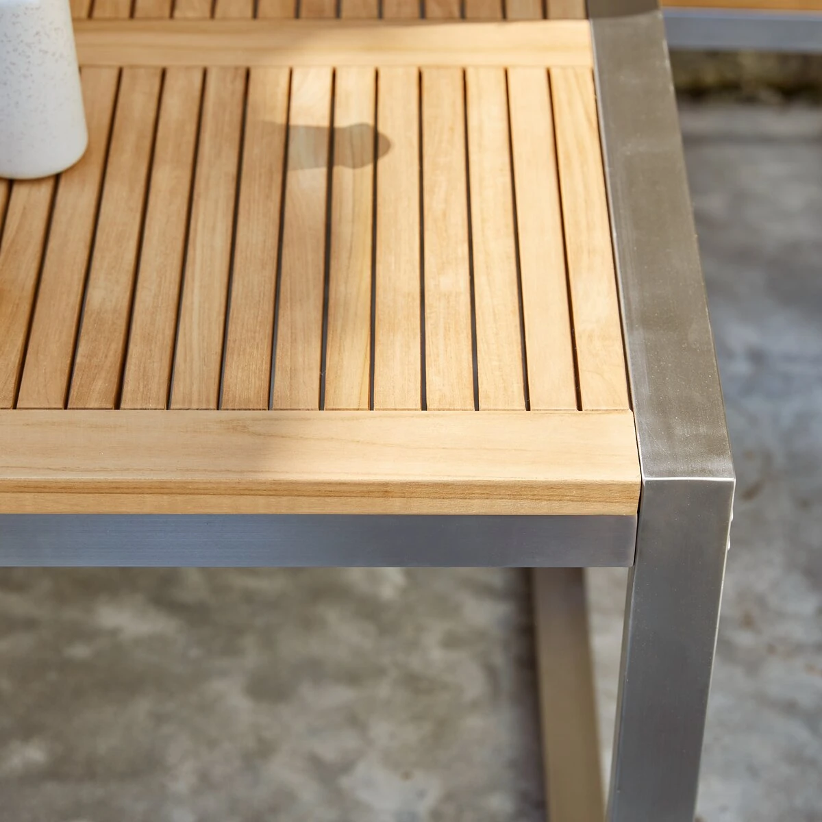 Arno Solid Teak And Stainless Steel Garden Table Ref. 2132 5 Arno Solid Teak And Stainless Steel Garden Table Ref. 2132 - Image 3