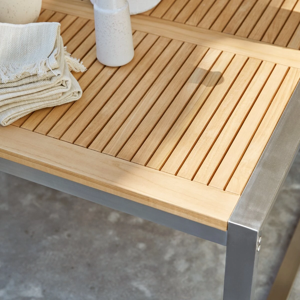 Arno Solid Teak And Stainless Steel Garden Table Ref. 2132 8 Arno Solid Teak And Stainless Steel Garden Table Ref. 2132 - Image 6