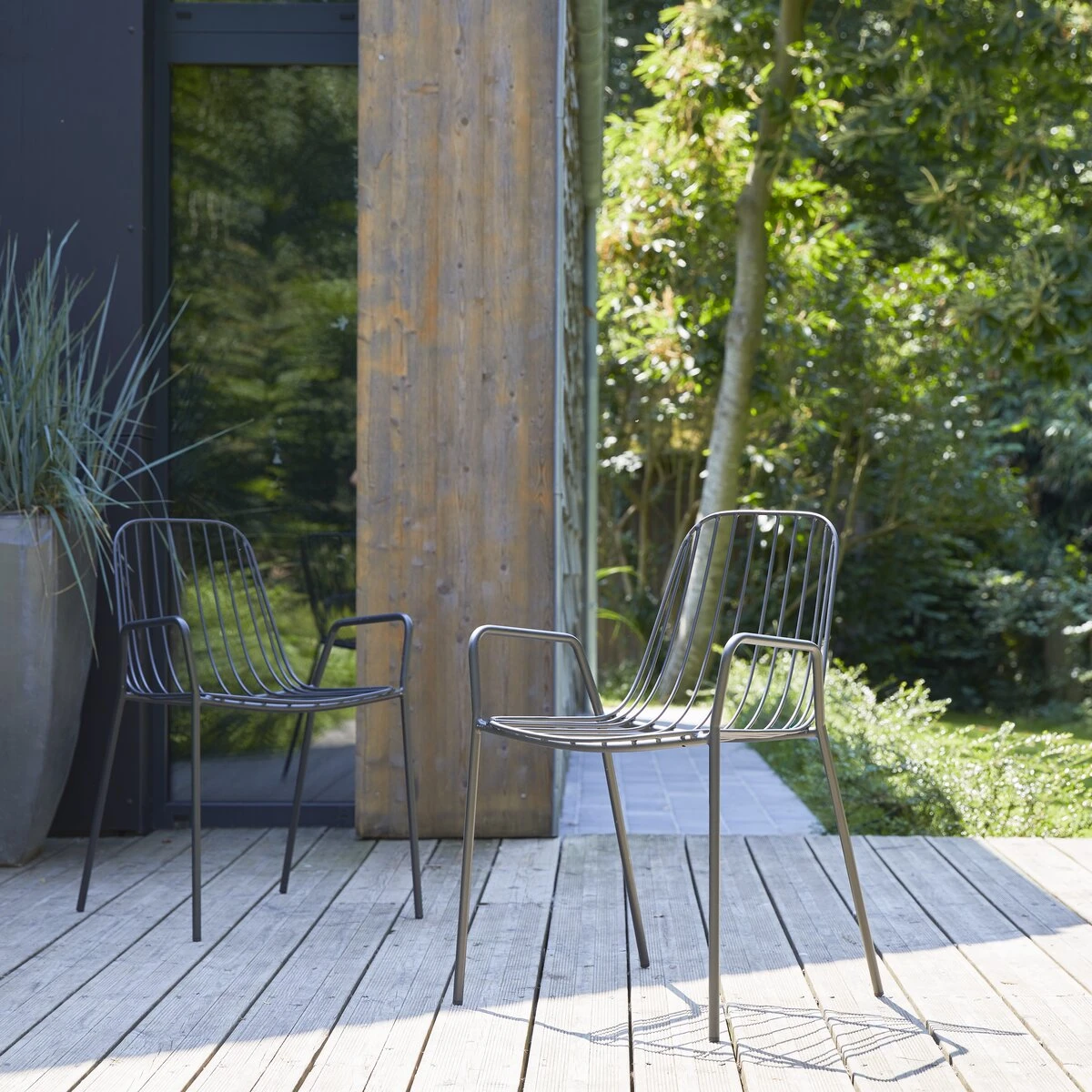 Arty Dark Grey Metal Garden Armchair Ref. 3160 3 Arty Dark Grey Metal Garden Armchair Ref. 3160