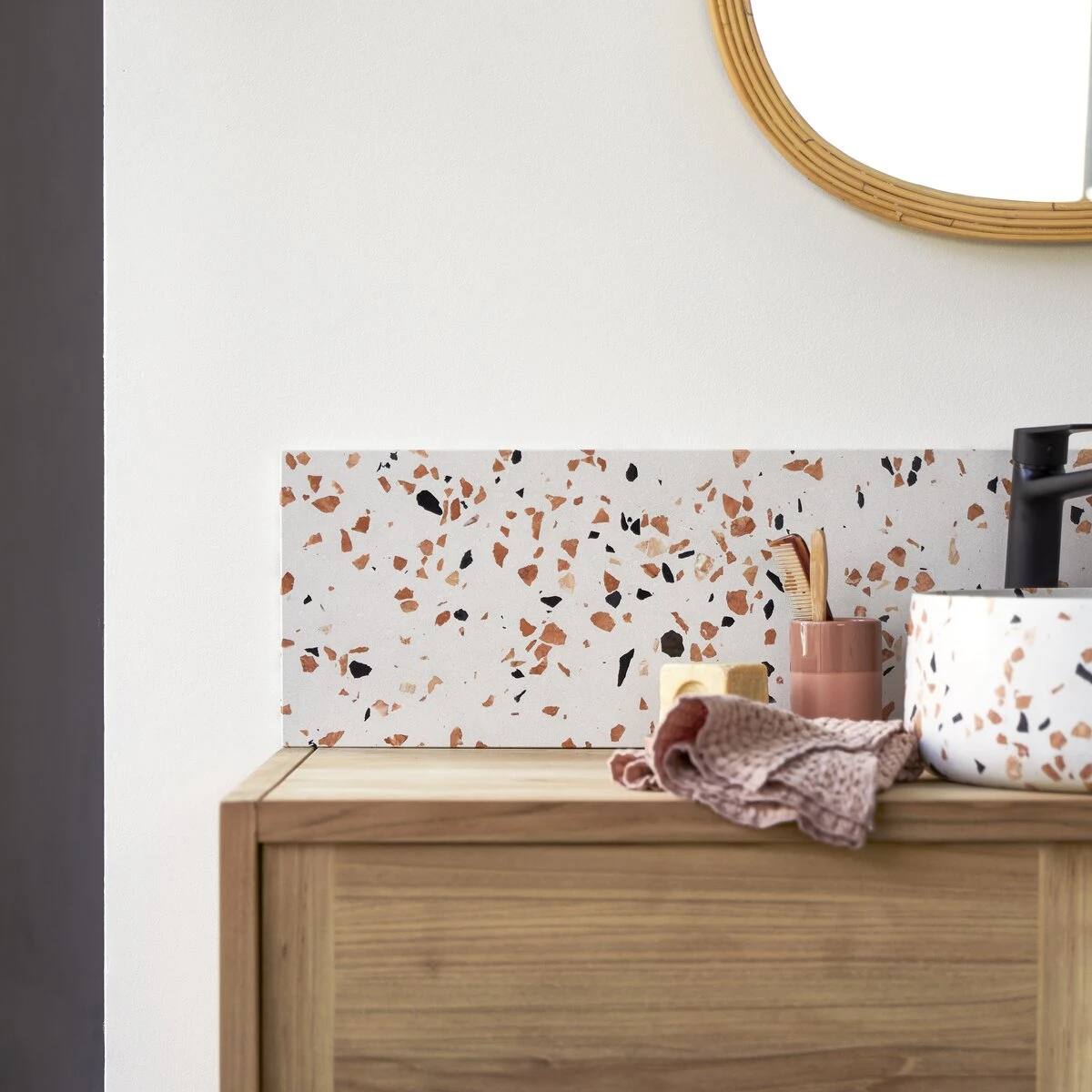Ava Splashback In Brown Premium Terrazzo 145 Cm Ref. 6226 3 Ava Splashback In Brown Premium Terrazzo 145 Cm Ref. 6226