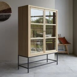 Babeth Solid Oak Tall Display Cabinet Ref. 4204 14 Babeth Solid Oak Tall Display Cabinet Ref. 4204 -Tikamoon 1200 1200 babeth solid oak tall display cabinet 3