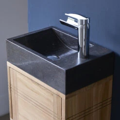 Basic Solid Teak And Marble Vanity Unit Black Ref. 2839 12 Basic Solid Teak And Marble Vanity Unit Black Ref. 2839 -Tikamoon 1200 1200 basic solid teak and marble vanity unit black 3