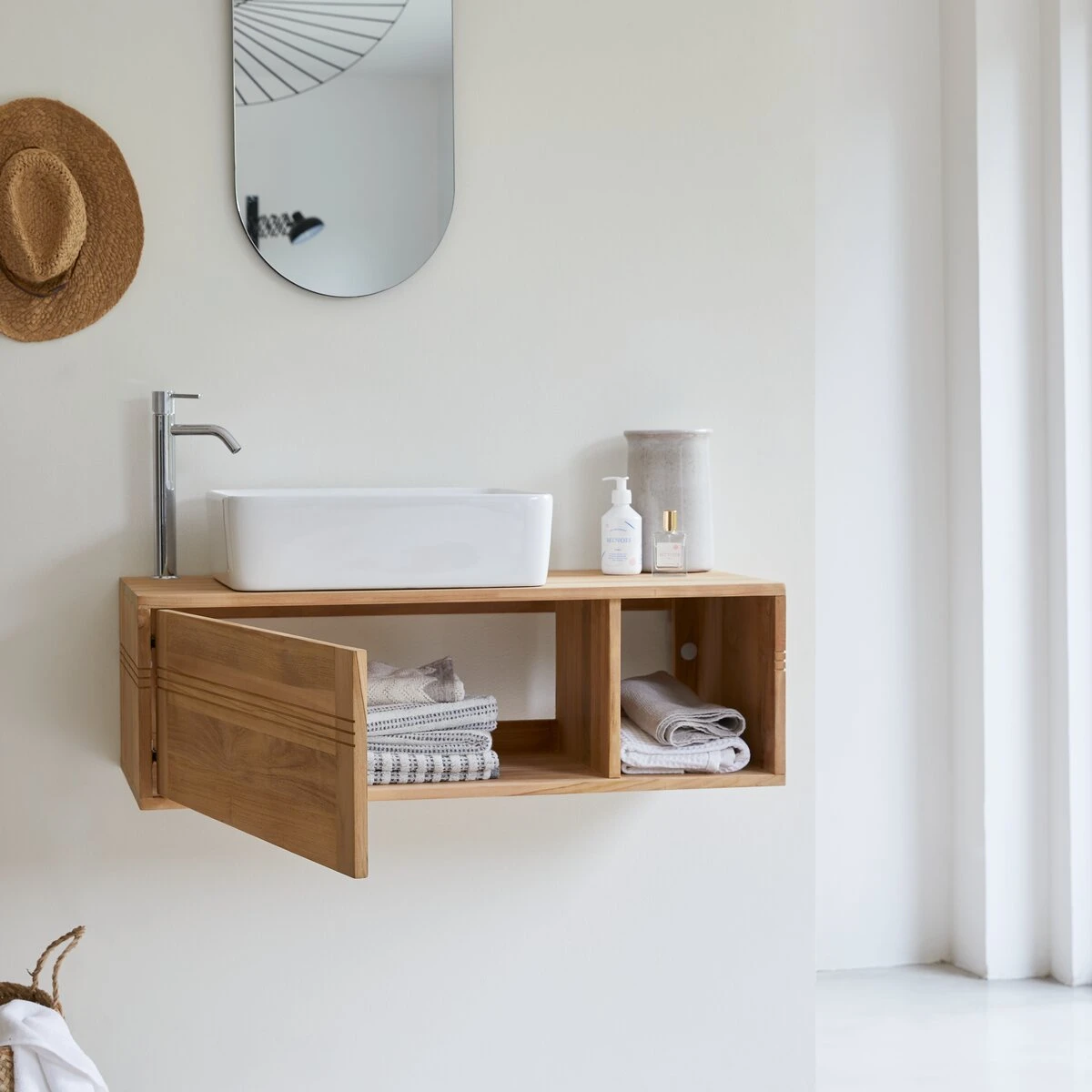 Basic Solid Teak Vanity Unit 95 Cm Ref. 1777 4 Basic Solid Teak Vanity Unit 95 Cm Ref. 1777 - Image 2