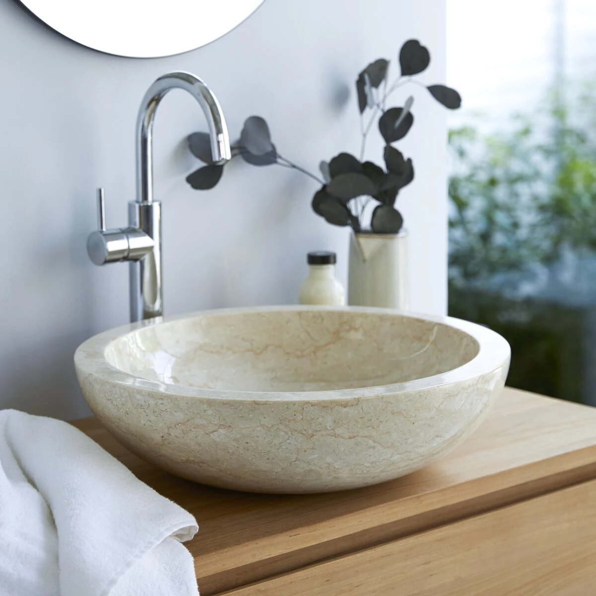 Calypso Cream Marble Washbasin Ref. 1119 3 Calypso Cream Marble Washbasin Ref. 1119