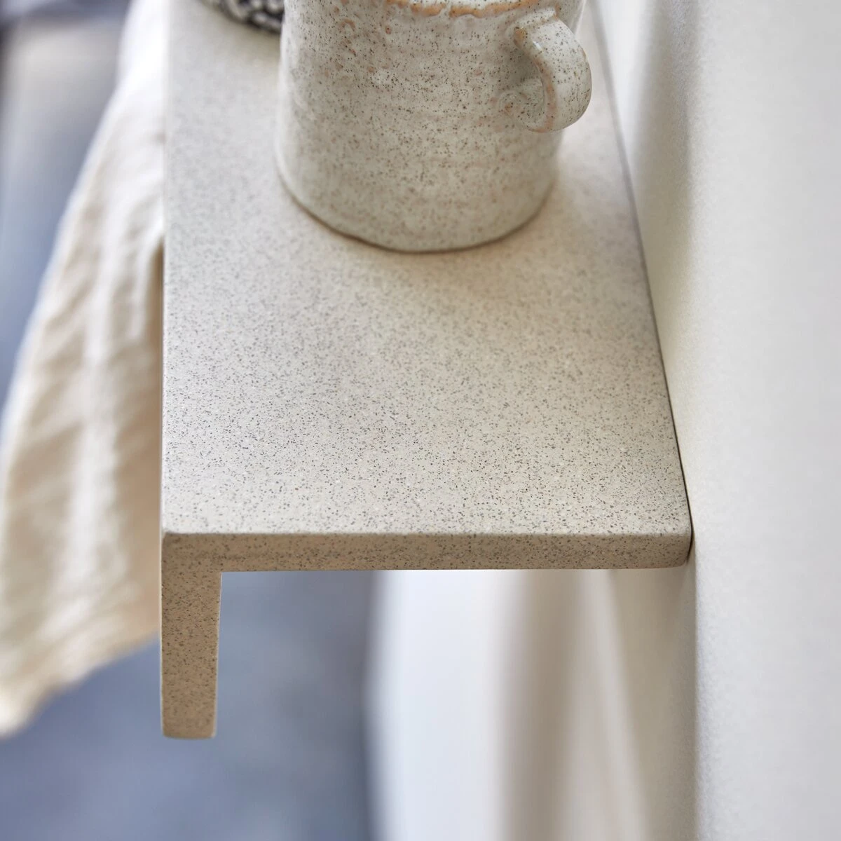 Clea Wall Mounted Towel Rack In Cream Terrazzo Ref. 6250 5 Clea Wall Mounted Towel Rack In Cream Terrazzo Ref. 6250 - Image 3