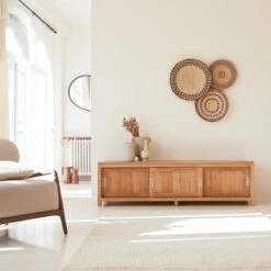 Coffee Tek Solid Teak TV Stand 180 Cm Ref. 118