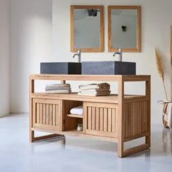 Colonial Solid Teak Vanity Unit 120 Cm Ref. 210 -Tikamoon 1200 1200 colonial solid teak vanity unit 120 cm 3