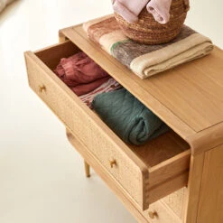 Come Kids Solid Oak And Canework Chest Of Drawers Ref. 5550 -Tikamoon 1200 1200 come kids solid oak and canework chest of drawers 2