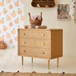 Come Kids Solid Oak And Canework Chest Of Drawers Ref. 5550 -Tikamoon 1200 1200 come kids solid oak and canework chest of drawers 4