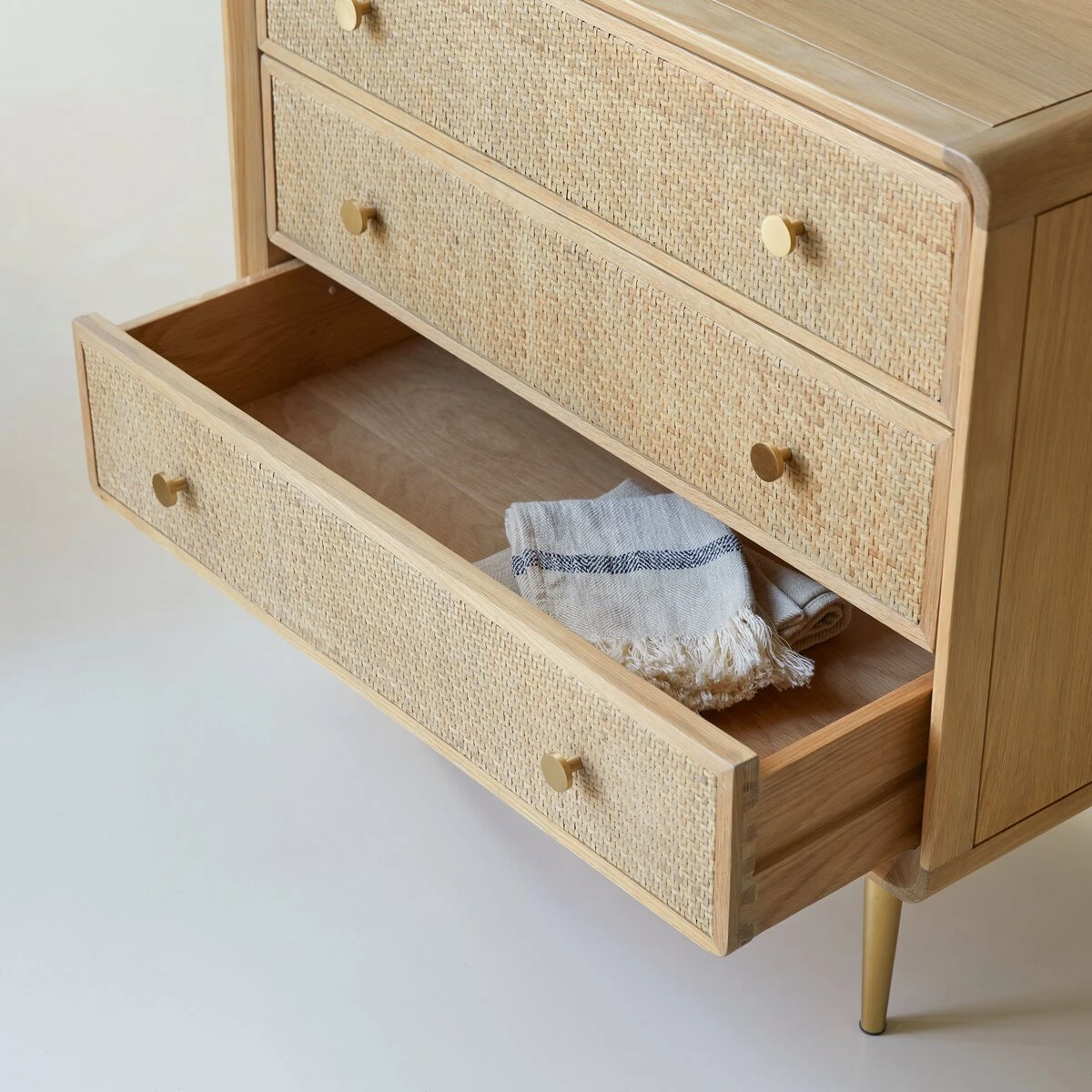 Come Solid Oak And Canework Chest Of Drawers Ref. 5301 5 Come Solid Oak And Canework Chest Of Drawers Ref. 5301 - Image 3