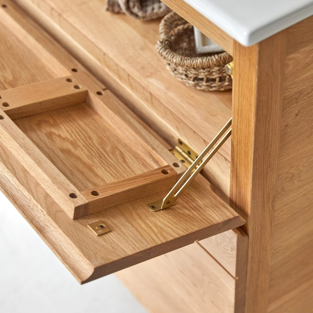 Easy Solid Oak And Ceramic Bathroom Cabinet 80 Cm Ref. 2117 4 Easy Solid Oak And Ceramic Bathroom Cabinet 80 Cm Ref. 2117 - Image 2