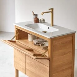 Easy Solid Oak And Ceramic Bathroom Cabinet 80 Cm Ref. 2117 10 Easy Solid Oak And Ceramic Bathroom Cabinet 80 Cm Ref. 2117 -Tikamoon 1200 1200 easy solid oak and ceramic bathroom cabinet 80 cm 3