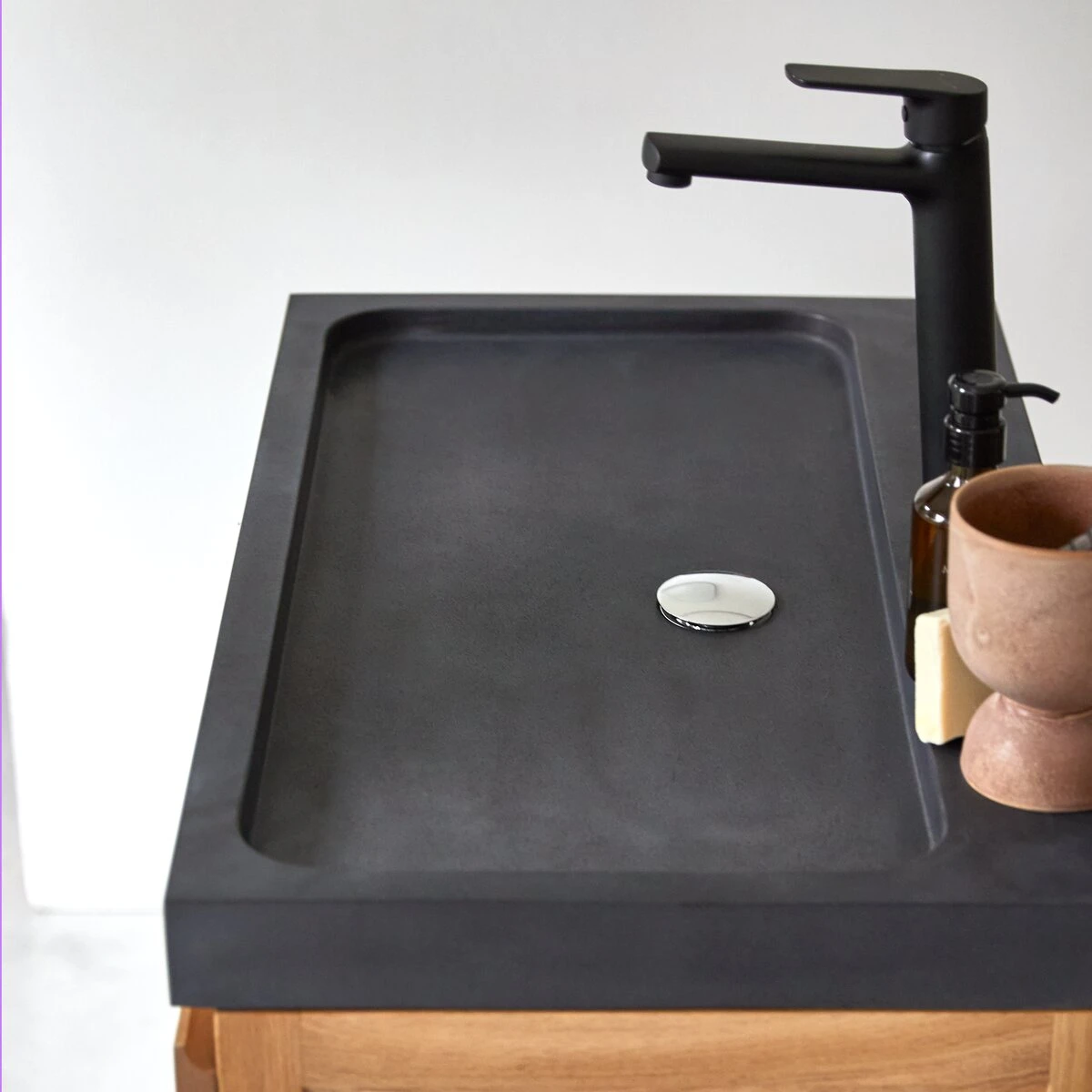 Easy Solid Oak And Lava Stone Bathroom Cabinet 80 Cm Ref. 2248 8 Easy Solid Oak And Lava Stone Bathroom Cabinet 80 Cm Ref. 2248 - Image 6