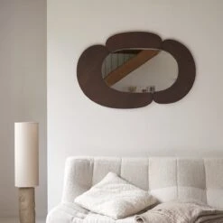 Eda Oval Mirror In Dark Mindi Wood 115x75 Cm Ref. 6411