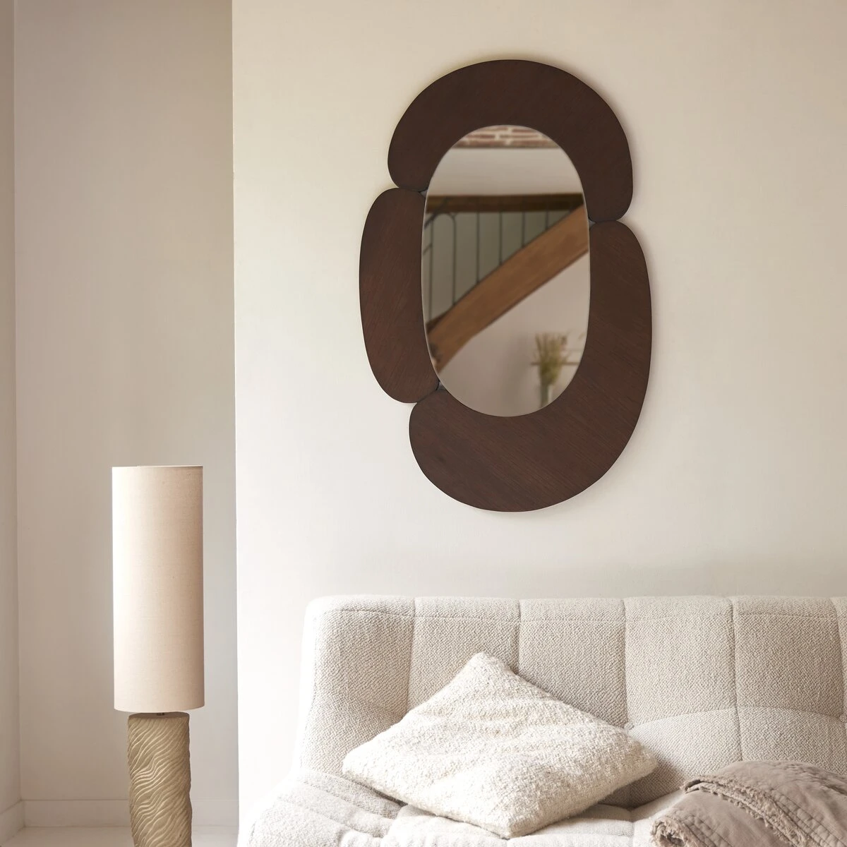 Eda Oval Mirror In Dark Mindi Wood 75x115 Cm Ref. 6417 3 Eda Oval Mirror In Dark Mindi Wood 75x115 Cm Ref. 6417