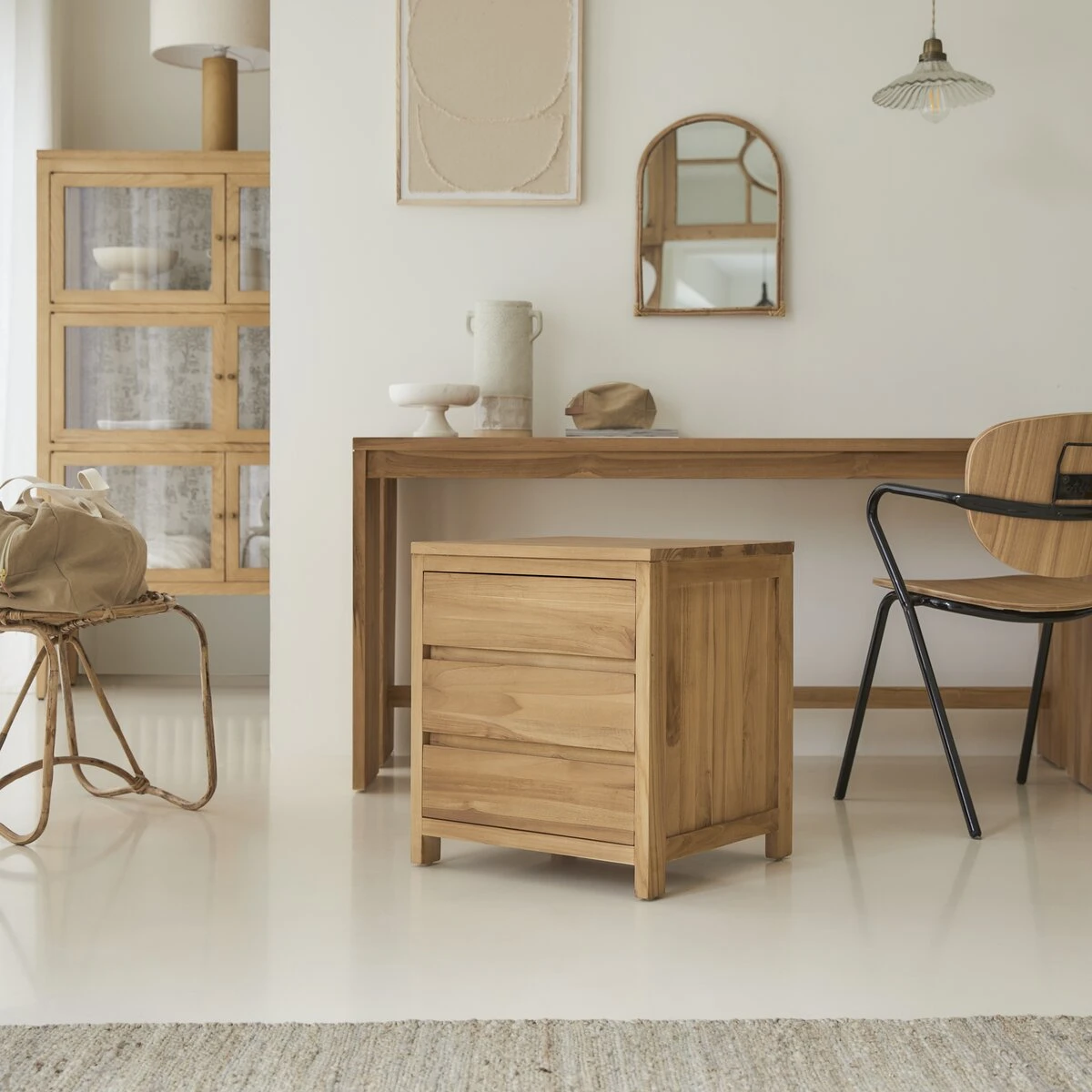 Eden Solid Teak Desk With Drawer Storage Unit Ref. 902 4 Eden Solid Teak Desk With Drawer Storage Unit Ref. 902 - Image 2