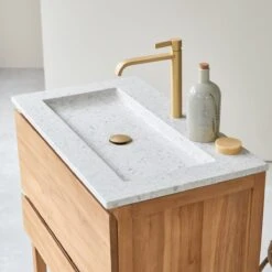 Edgar Moon 80 Cm Solid Teak And Premium Terrazzo Vanity Unit Ref. 6251 -Tikamoon 1200 1200 edgar moon 80 solid teak and premium terrazzo vanity unit 4