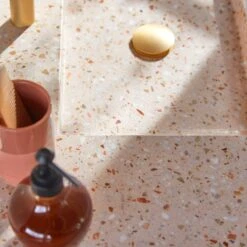 Edgar Pink 120 Cm Solid Teak And Premium Terrazzo Vanity Unit Ref. 6076 -Tikamoon 1200 1200 edgar pink 120 solid teak and premium terrazzo vanity unit 1