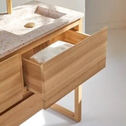 Edgar Pink 120 Cm Solid Teak And Premium Terrazzo Vanity Unit Ref. 6076 -Tikamoon 1200 1200 edgar pink 120 solid teak and premium terrazzo vanity unit 2