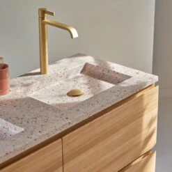 Edgar Pink 120 Cm Solid Teak And Premium Terrazzo Vanity Unit Ref. 6076 -Tikamoon 1200 1200 edgar pink 120 solid teak and premium terrazzo vanity unit 3