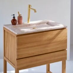 Edgar Pink 80 Cm Solid Teak And Premium Terrazzo Vanity Unit Ref. 6072 -Tikamoon 1200 1200 edgar pink 80 solid teak and premium terrazzo vanity unit 4