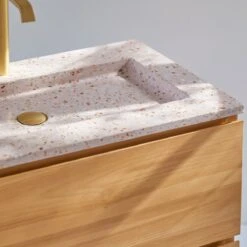Edgar Pink 80 Cm Solid Teak And Premium Terrazzo Vanity Unit Ref. 6072 -Tikamoon 1200 1200 edgar pink 80 solid teak and premium terrazzo vanity unit 5