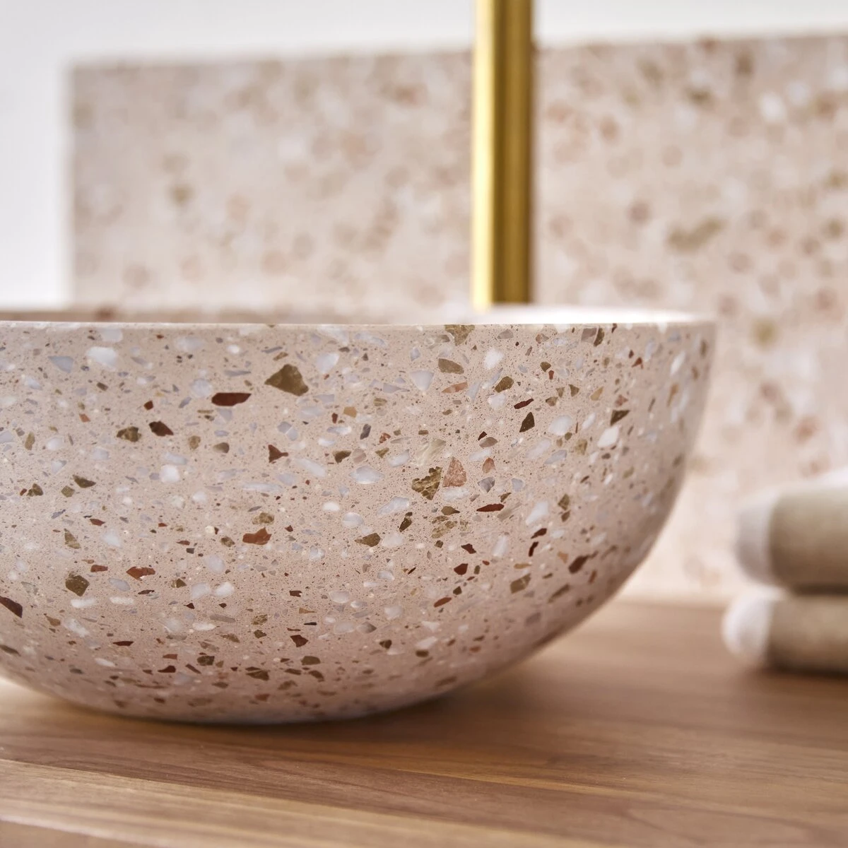 Elea Round Pink Premium Terrazzo Washbasin Ref. 6450 4 Elea Round Pink Premium Terrazzo Washbasin Ref. 6450 - Image 2