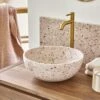Elea Round Pink Premium Terrazzo Washbasin Ref. 6450 2 Elea Round Pink Premium Terrazzo Washbasin Ref. 6450 -Tikamoon 1200 1200 elea pink premium terrazzo washbasin