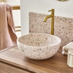Elea Round Pink Premium Terrazzo Washbasin Ref. 6450