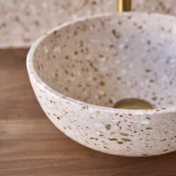 Elea Round Pink Premium Terrazzo Washbasin Ref. 6450 15 Elea Round Pink Premium Terrazzo Washbasin Ref. 6450 -Tikamoon 1200 1200 elea pink premium terrazzo washbasin 6