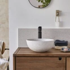 Elea Round White Premium Terrazzo Washbasin Ref. 6451 10 Elea Round White Premium Terrazzo Washbasin Ref. 6451 -Tikamoon 1200 1200 elea white premium terrazzo round washbasin 2