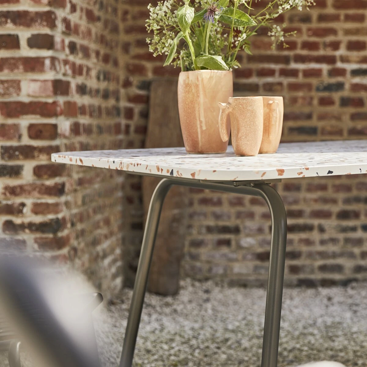 Elio Brown Premium Terrazzo And Metal Rectangular Garden Table, Seats 4–6. Ref. 6361 4 Elio Brown Premium Terrazzo And Metal Rectangular Garden Table, Seats 4–6. Ref. 6361 - Image 2