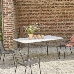 Elio Brown Premium Terrazzo And Metal Rectangular Garden Table, Seats 4–6. Ref. 6361 11 Elio Brown Premium Terrazzo And Metal Rectangular Garden Table, Seats 4–6. Ref. 6361 -Tikamoon 1200 1200 elio brown premium terrazzo and metal rectangular garden table seats 4 6 3
