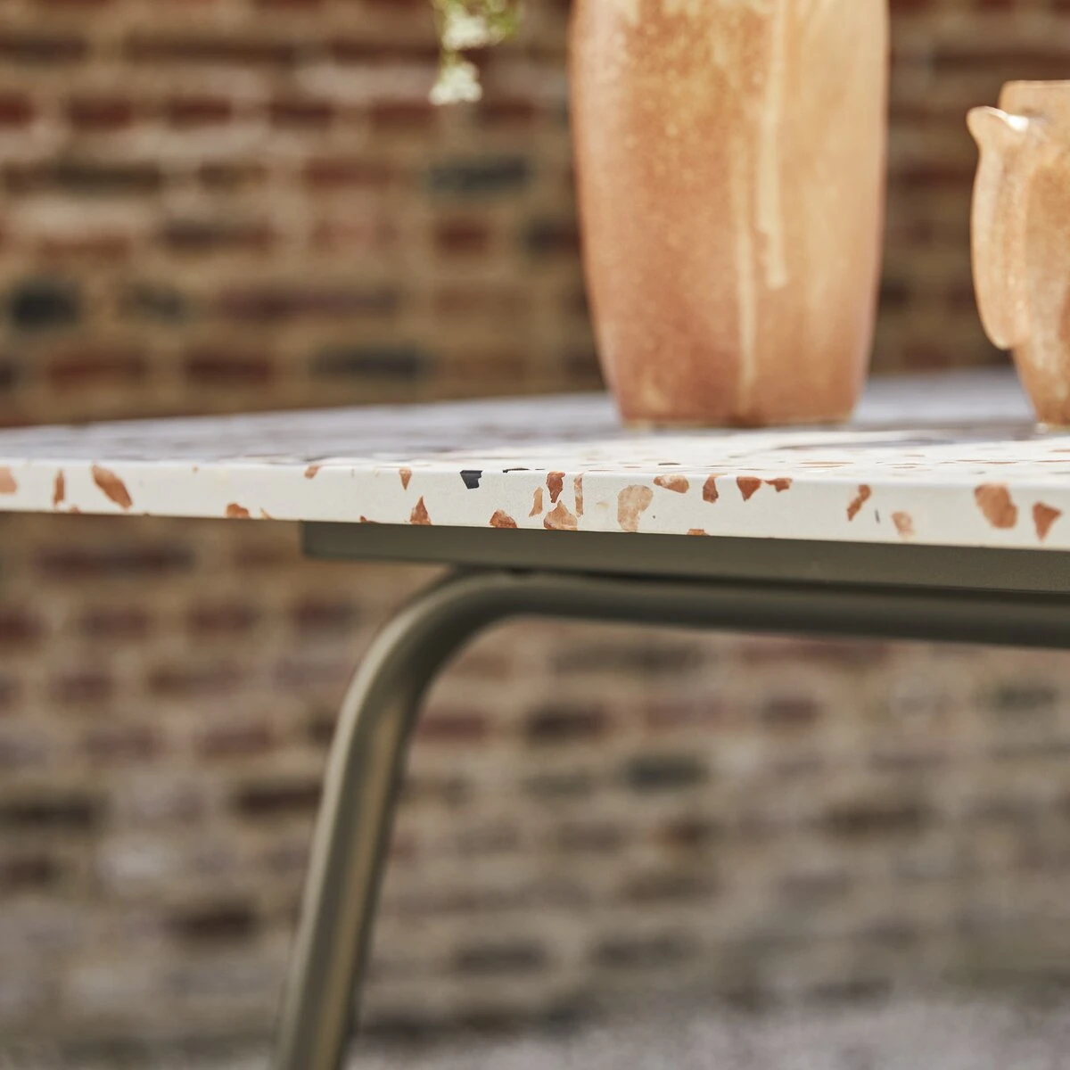 Elio Brown Premium Terrazzo And Metal Rectangular Garden Table, Seats 4–6. Ref. 6361 8 Elio Brown Premium Terrazzo And Metal Rectangular Garden Table, Seats 4–6. Ref. 6361 - Image 6