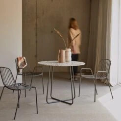 Elio Brown Premium Terrazzo And Metal Round Table Ref. 5394