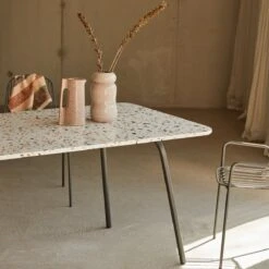 Elio Brown Rectangular Premium Terrazzo And Metal Table Ref. 5400 -Tikamoon 1200 1200 elio brown rectangular premium terrazzo and metal table seats 4 6 2