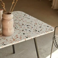 Elio Brown Rectangular Premium Terrazzo And Metal Table Ref. 5400 -Tikamoon 1200 1200 elio brown rectangular premium terrazzo and metal table seats 4 6 5