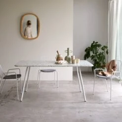 Elio Green Premium Terrazzo And Metal Rectangular Table, Seats 4–6. Ref. 5485