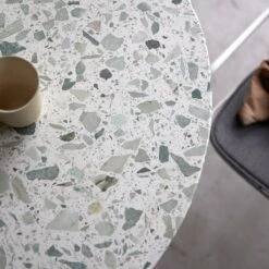 Elio Green Round Premium Terrazzo And Metal Table Ref. 4745