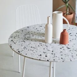 Elio White Round Premium Terrazzo And Metal Table Ref. 4754