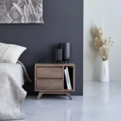 Esmée Solid Walnut Bedside Table Ref. 3983